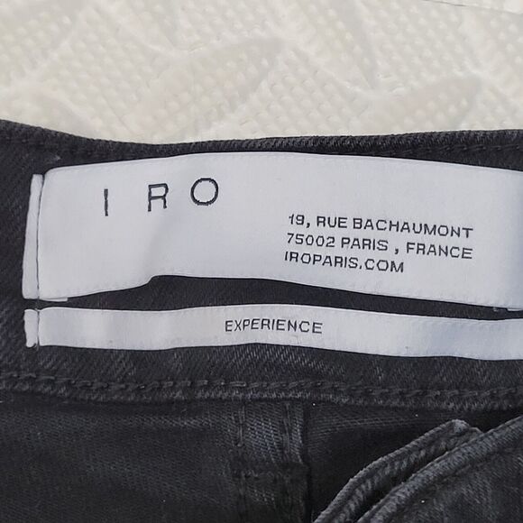 IRO Black Studded Jeans Womens Size 25 High Rise Skinny Ankle Exposed Button Fly - Picture 8 of 14